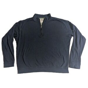 Mountain Khakis Men's Quarter Zip Pullover Blue‎ Large MK Logo Casual